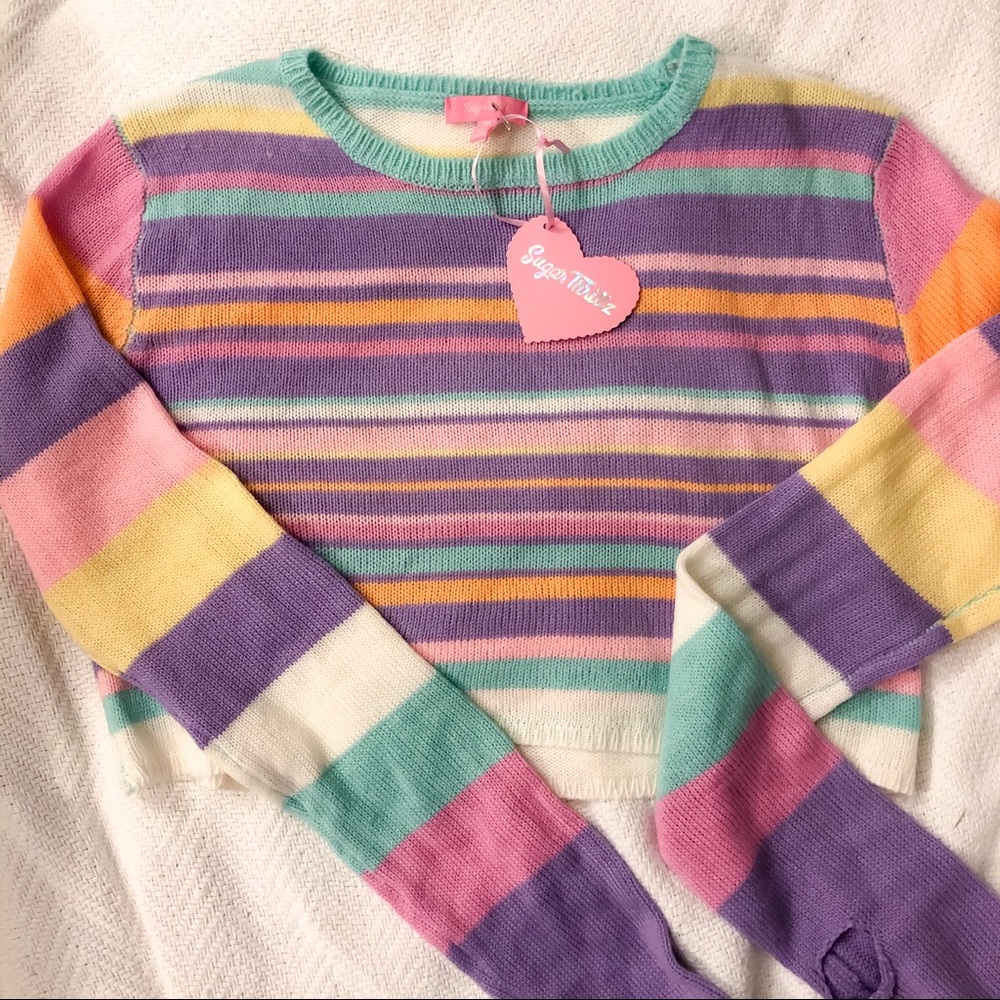 NWT Sugar Thrillz striped sweater